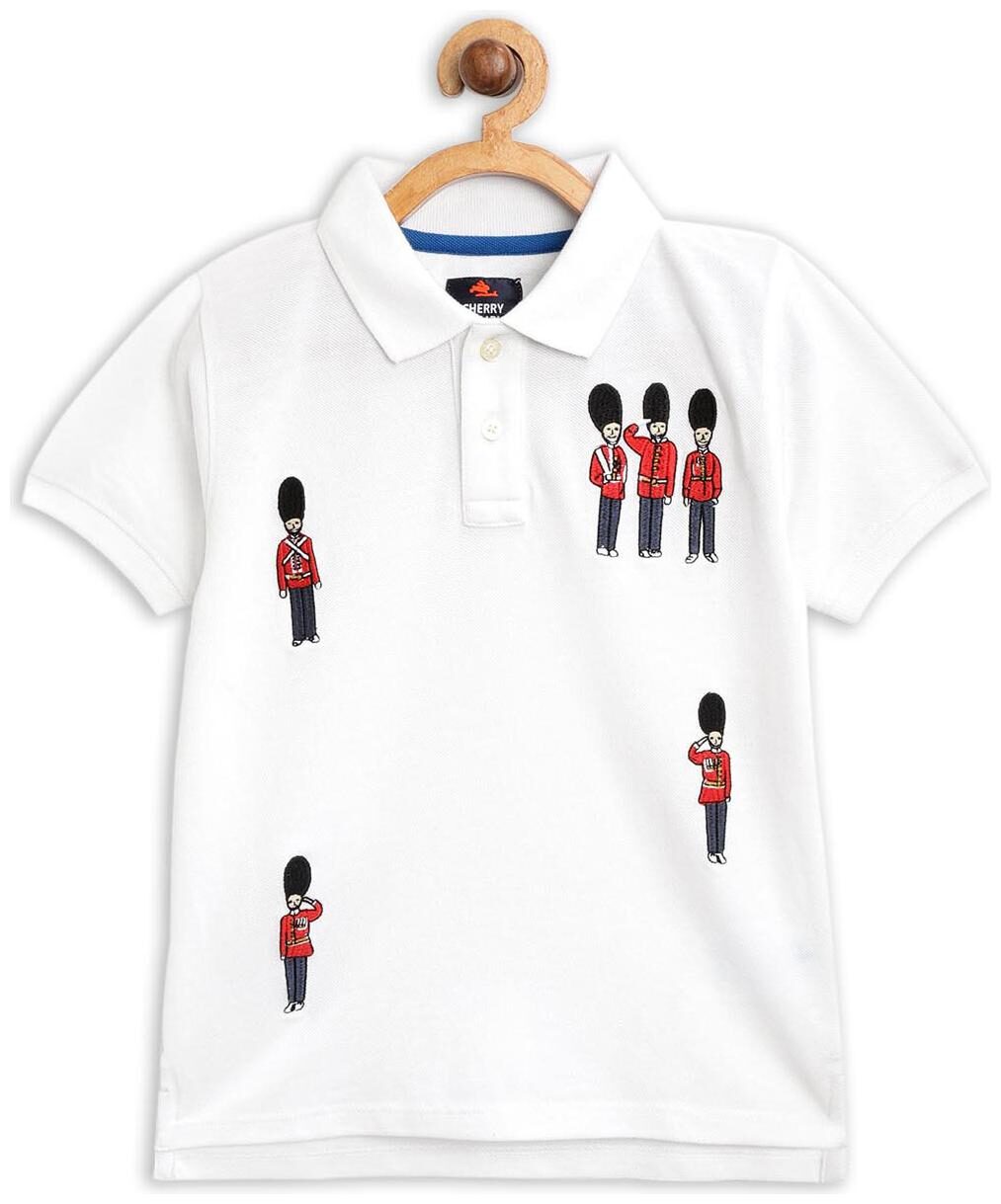 

Cherry Crumble By Nitt Hyman Boy Poly cotton Printed T-shirt - White