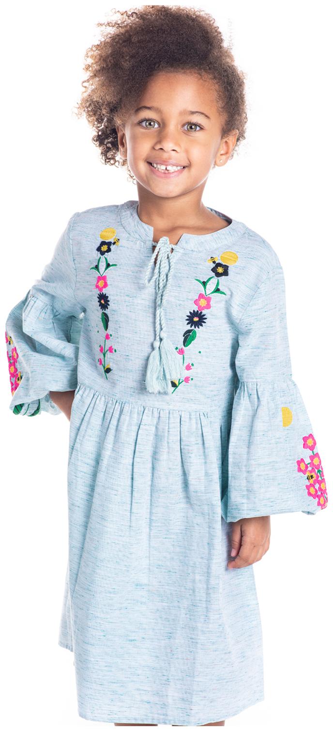 

Cherry Crumble By Nitt Hyman Baby girl Cotton Floral Princess frock - Blue