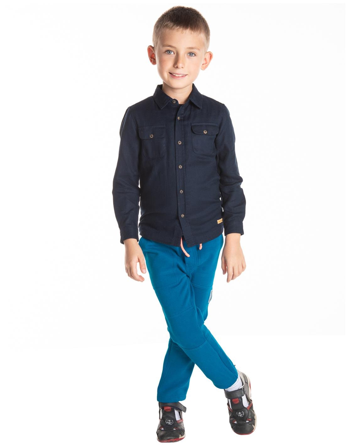 

Cherry Crumble By Nitt Hyman Boy Cotton Solid Shirt Blue