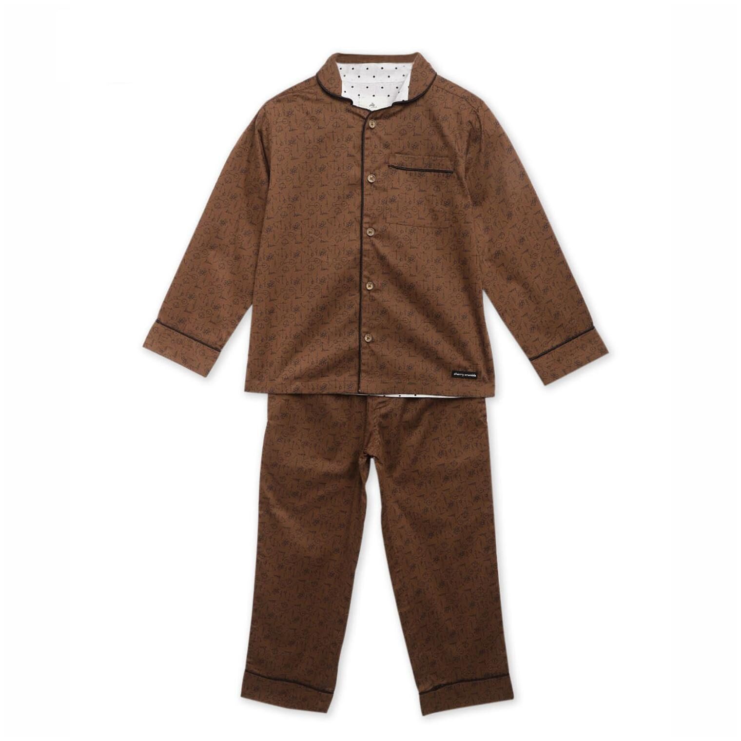 

Cherry Crumble By Nitt Hyman Unisex Top bottom set - Brown