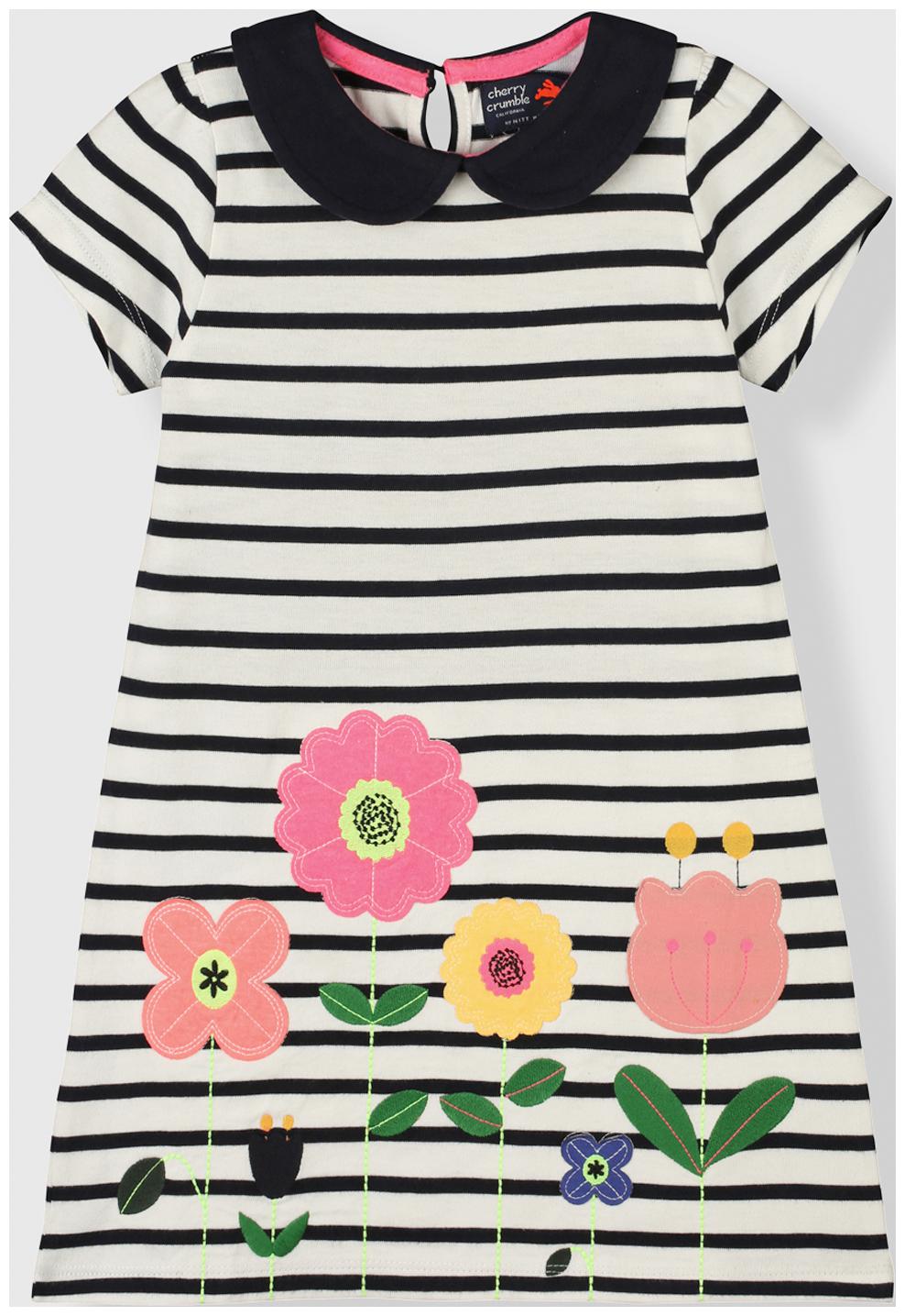 

Cherry Crumble By Nitt Hyman Multi Cotton Short Sleeves Knee Length Collar Frock ( Pack of 1 )