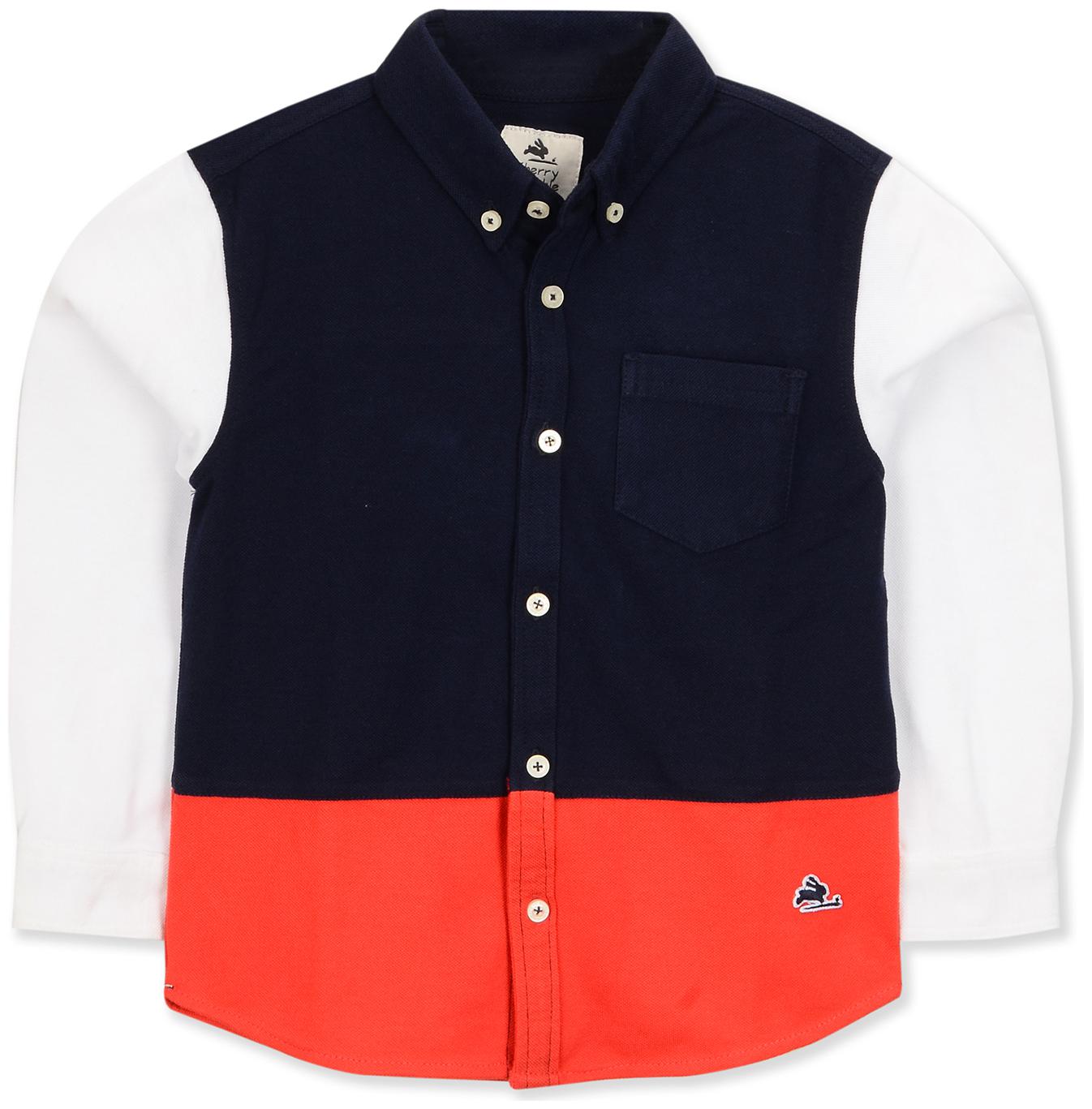 

Cherry Crumble By Nitt Hyman Boy Poly cotton Colorblocked Shirt Multi