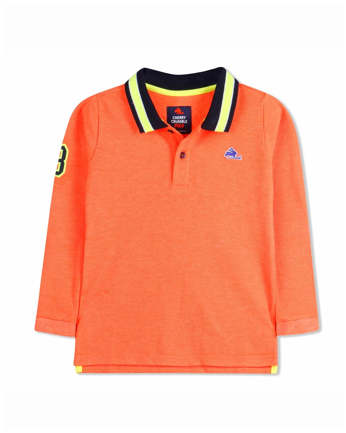 

Cherry Crumble By Nitt Hyman Poly cotton Solid T shirt for Baby Boy - Orange