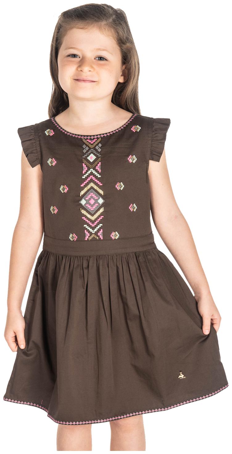 

Cherry Crumble By Nitt Hyman Brown Cotton Sleeveless Knee Length Princess Frock ( Pack of 1 )