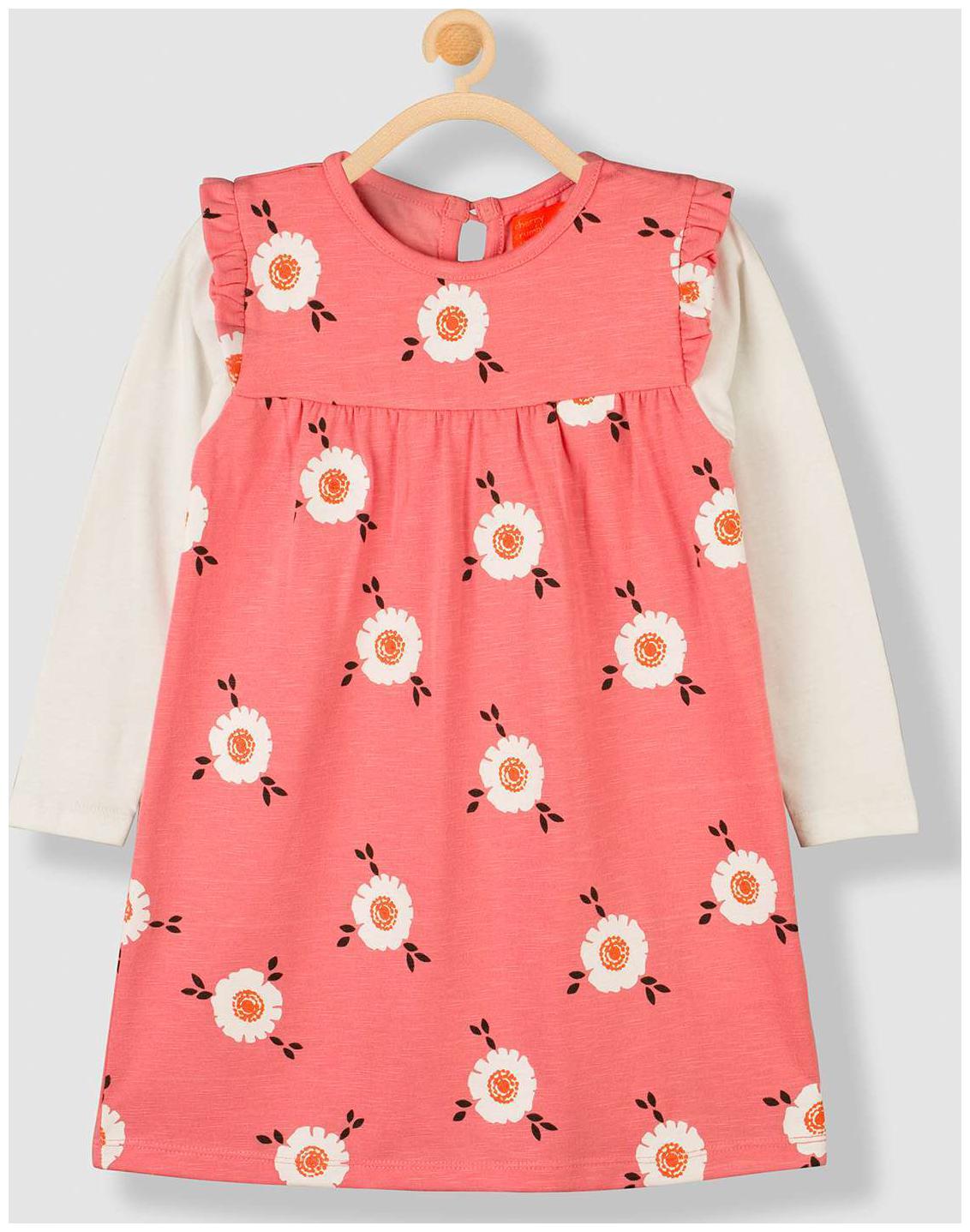

Cherry Crumble By Nitt Hyman Pink Cotton Full Sleeves Knee Length Collar Frock ( Pack of 1 )