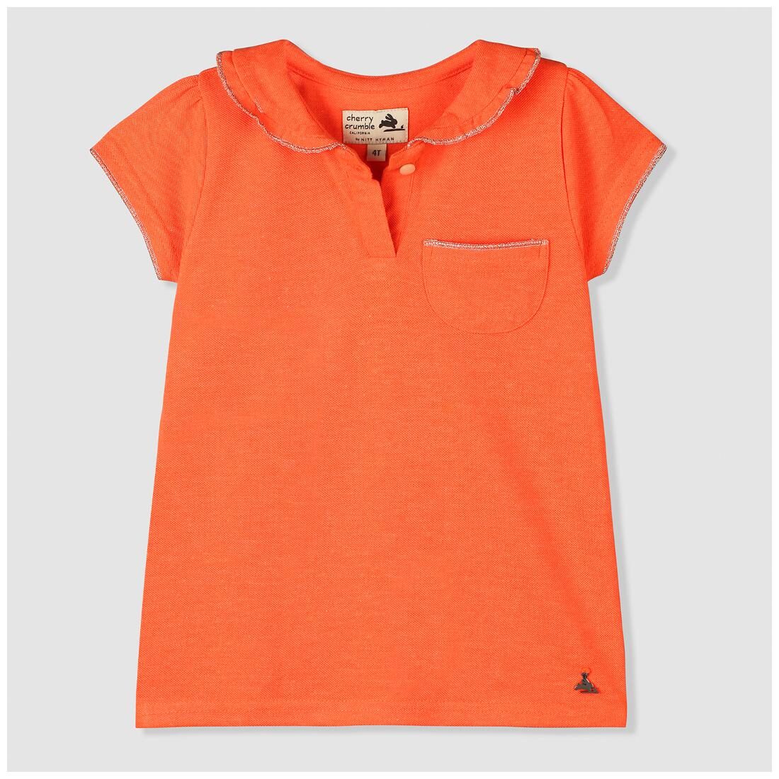 

Cherry Crumble By Nitt Hyman Girl Cotton Solid Shirt - Orange