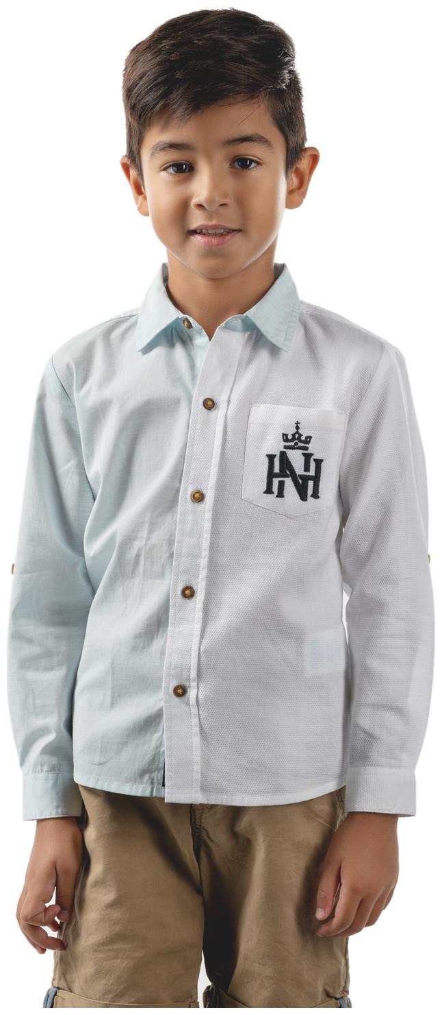 

Cherry Crumble By Nitt Hyman Boy Cotton Solid Shirt White