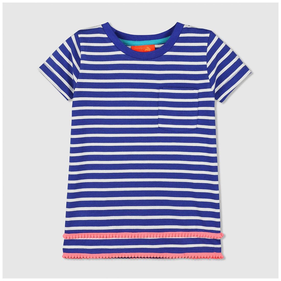 

Cherry Crumble By Nitt Hyman Girl Cotton Solid Top - Blue
