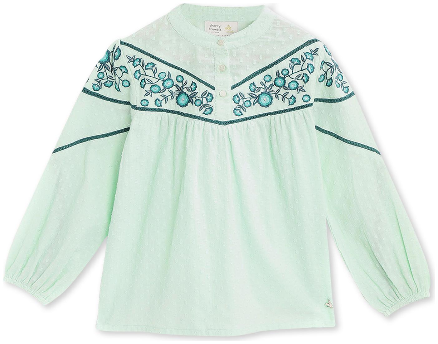 

Cherry Crumble By Nitt Hyman Girl Cotton Printed Top - Green
