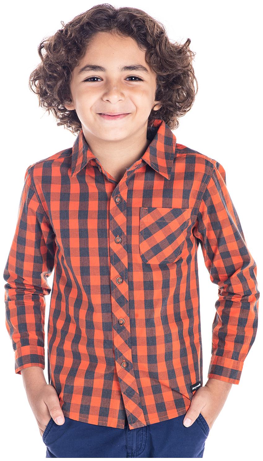 

Cherry Crumble By Nitt Hyman Cotton Checked Shirt for Baby Boy - Orange