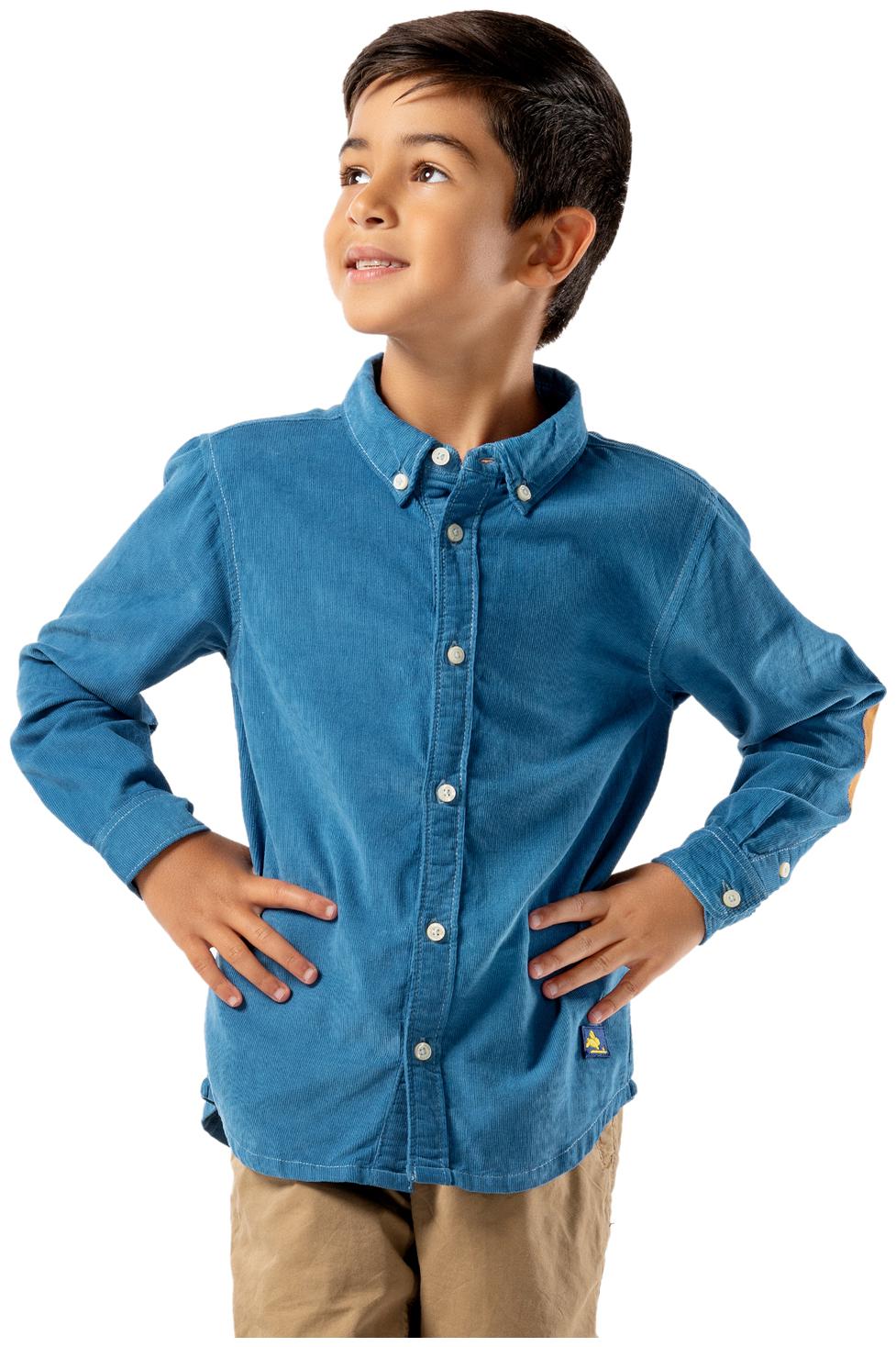 

Cherry Crumble By Nitt Hyman Blended Solid Shirt for Baby Boy - Blue