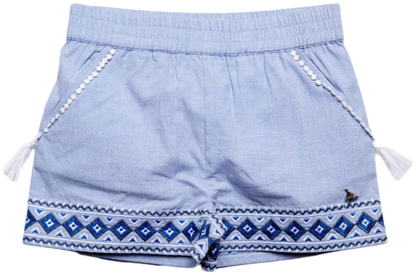 

Cherry Crumble By Nitt Hyman Girl Cotton Embroidered Regular shorts - Blue