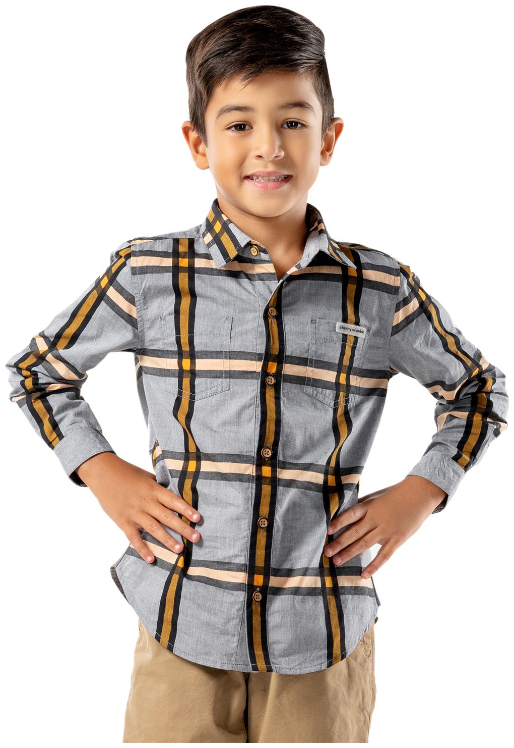 

Cherry Crumble By Nitt Hyman Cotton Checked Shirt for Baby Boy - Multi