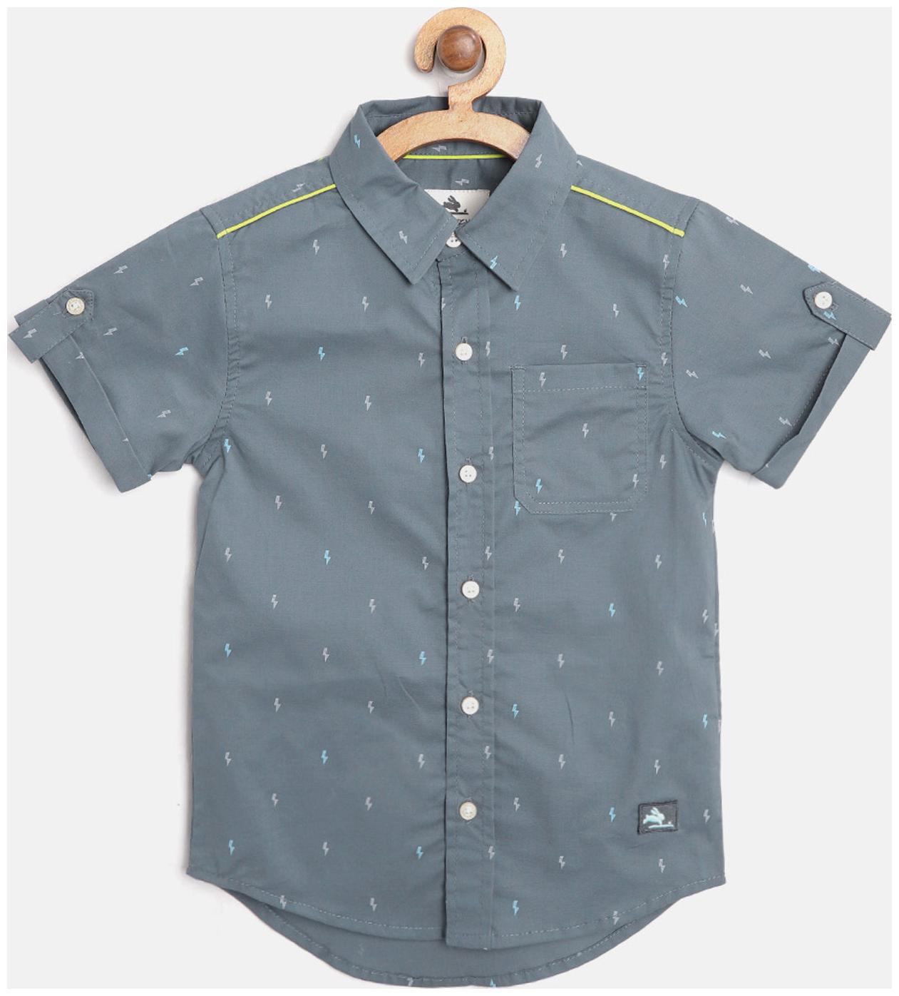

Cherry Crumble By Nitt Hyman Boy Cotton Solid Shirt Grey
