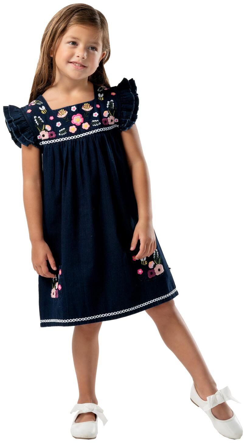 

Cherry Crumble By Nitt Hyman Blue Cotton Short Sleeves Knee Length Princess Frock ( Pack of 1 )