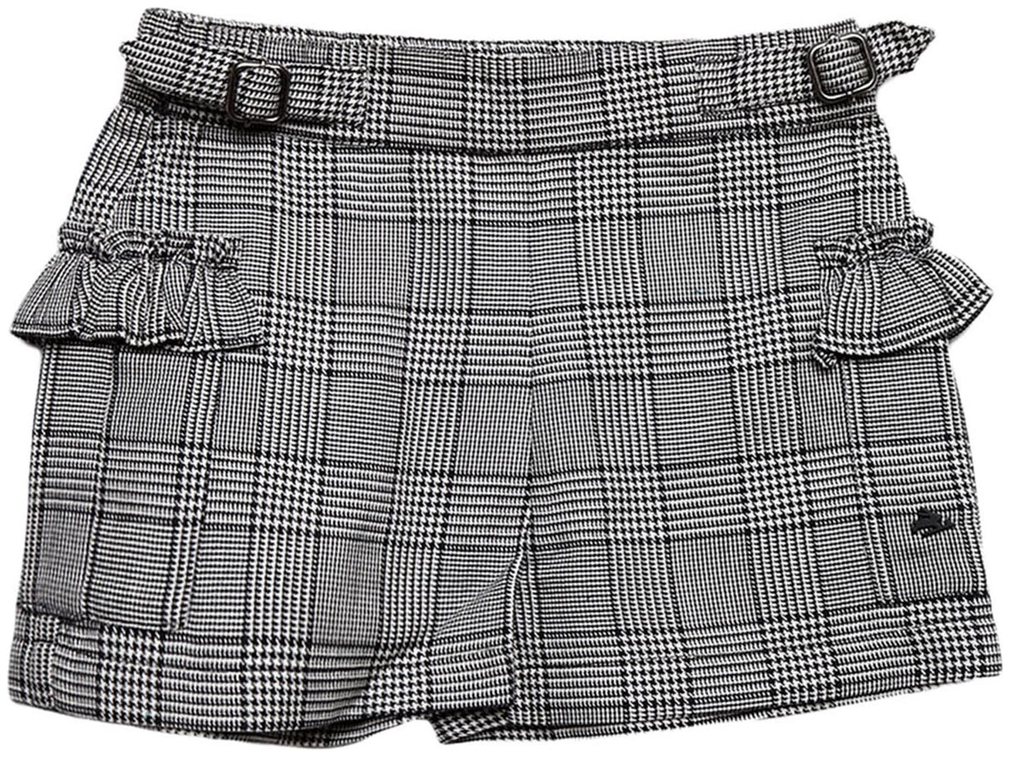 

Cherry Crumble By Nitt Hyman Cotton Checkered Grey Color Regular Shorts For Girls