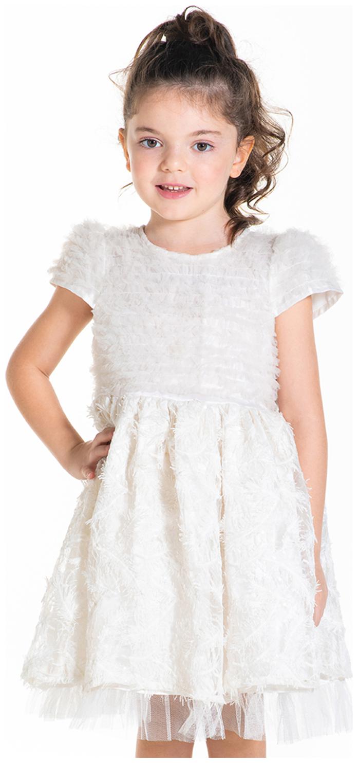 

Cherry Crumble By Nitt Hyman Baby girl Cotton blend Self design Princess frock - White