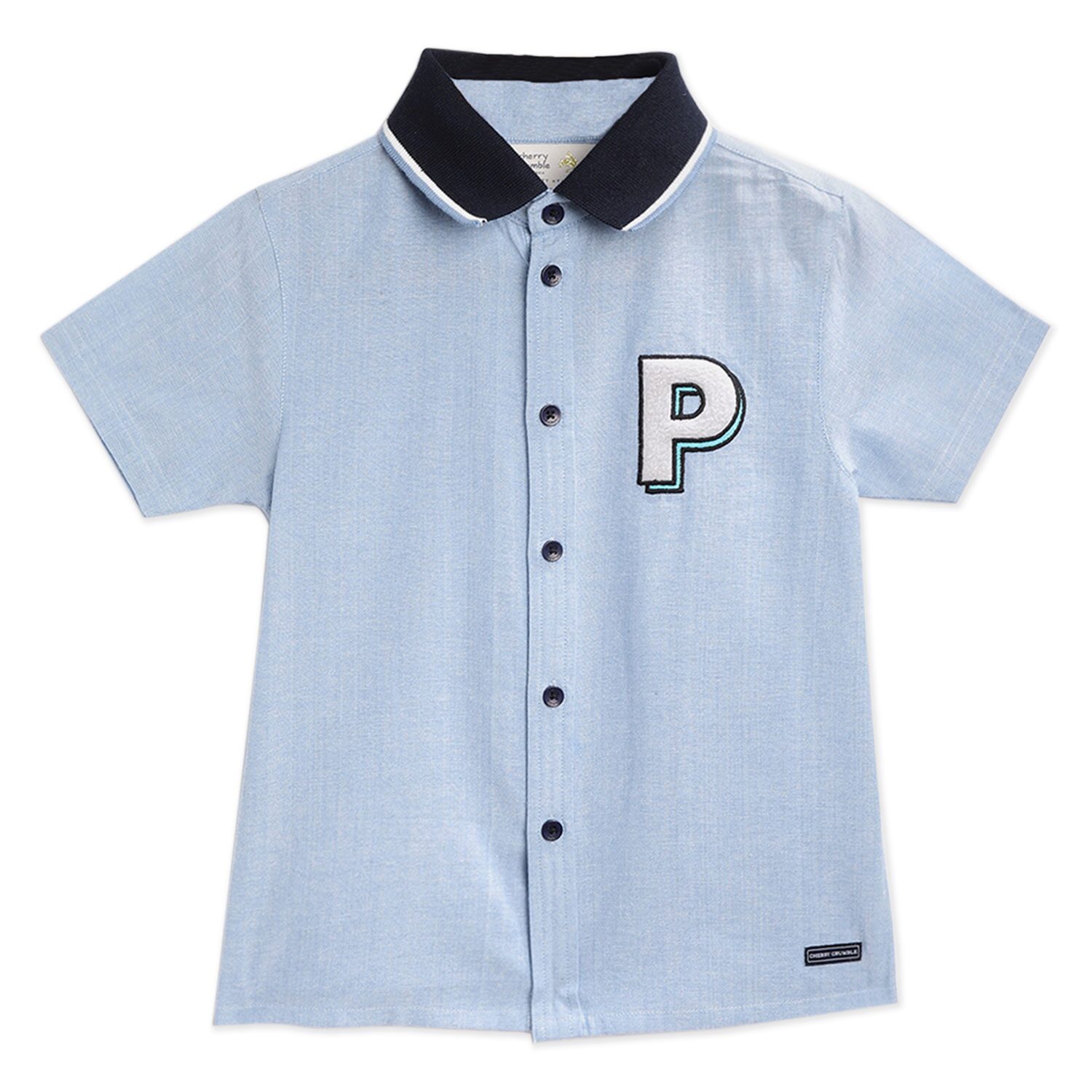 

Cherry Crumble By Nitt Hyman Boy Cotton Printed Shirt Blue