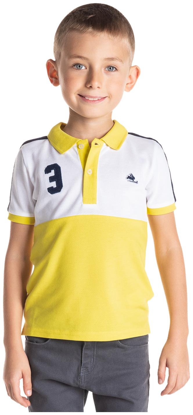 

Cherry Crumble By Nitt Hyman Boy Cotton Colorblocked T-shirt - White Yellow