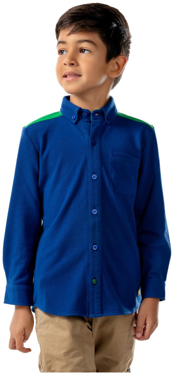 

Cherry Crumble By Nitt Hyman Boy Cotton Solid Shirt Blue