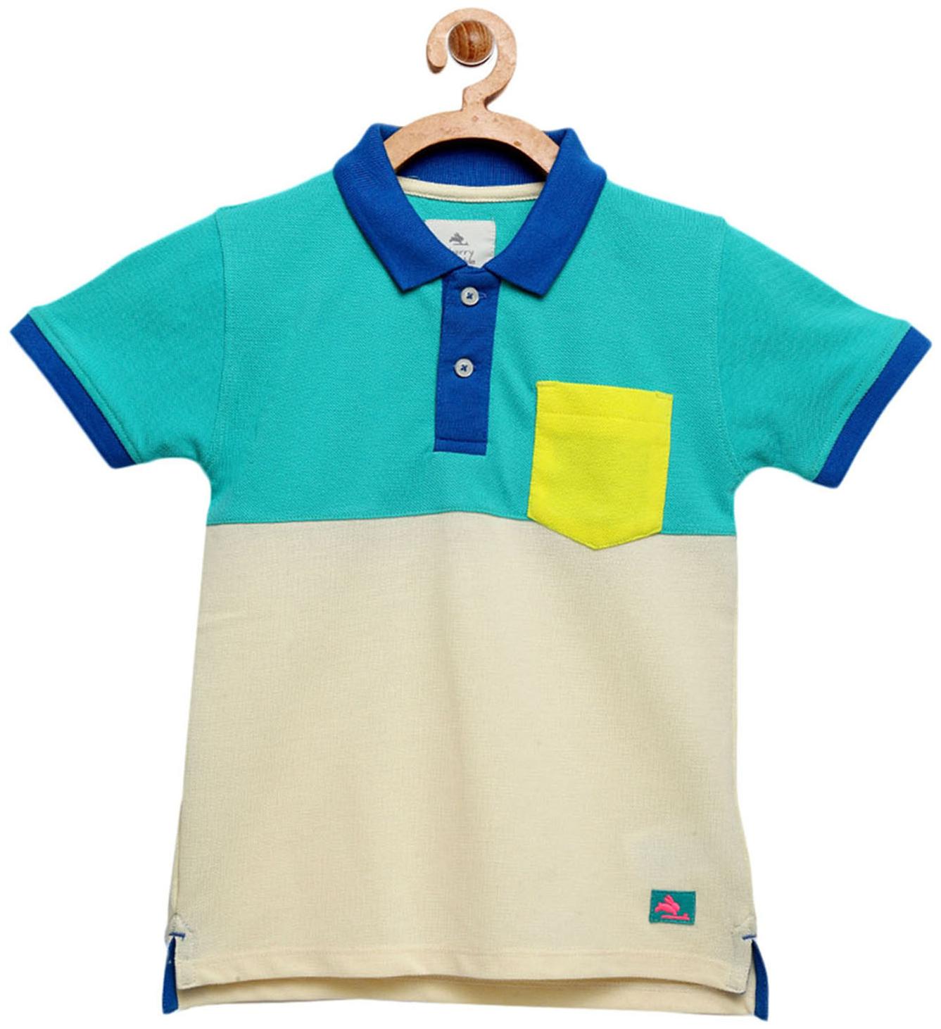 

Cherry Crumble By Nitt Hyman Poly cotton Colorblocked T shirt for Baby Girl - Multi