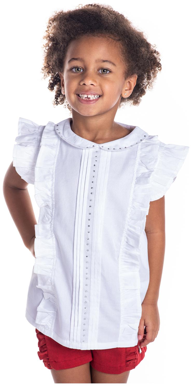 

Cherry Crumble By Nitt Hyman Cotton Solid Top for Baby Girl - White
