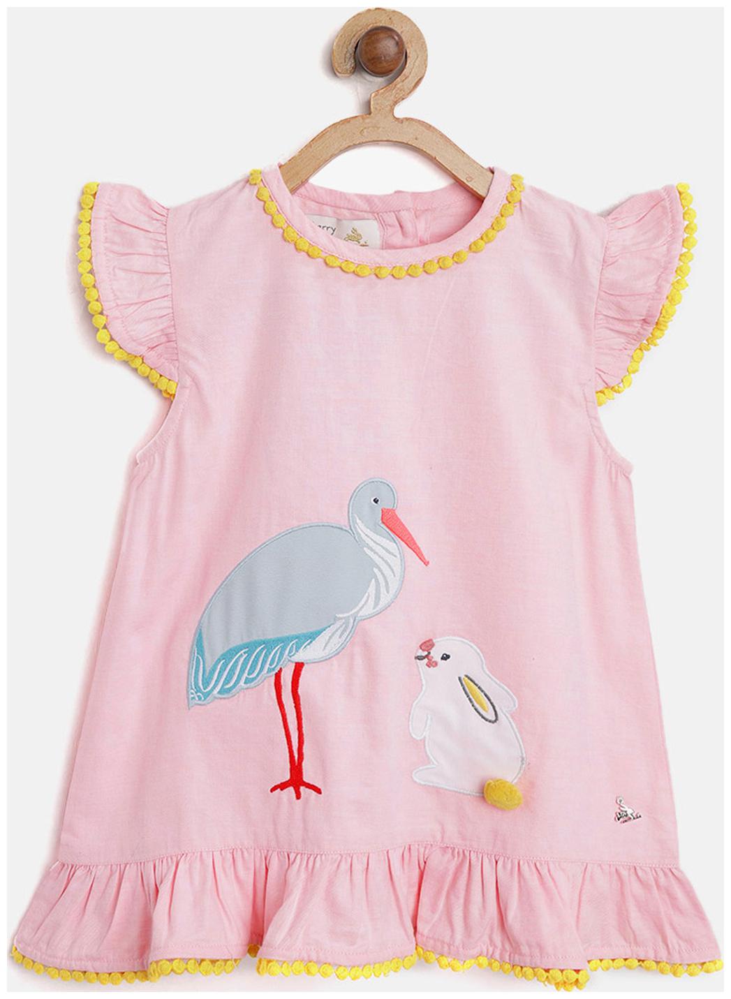 

Cherry Crumble By Nitt Hyman Girl Cotton Solid Top - Pink