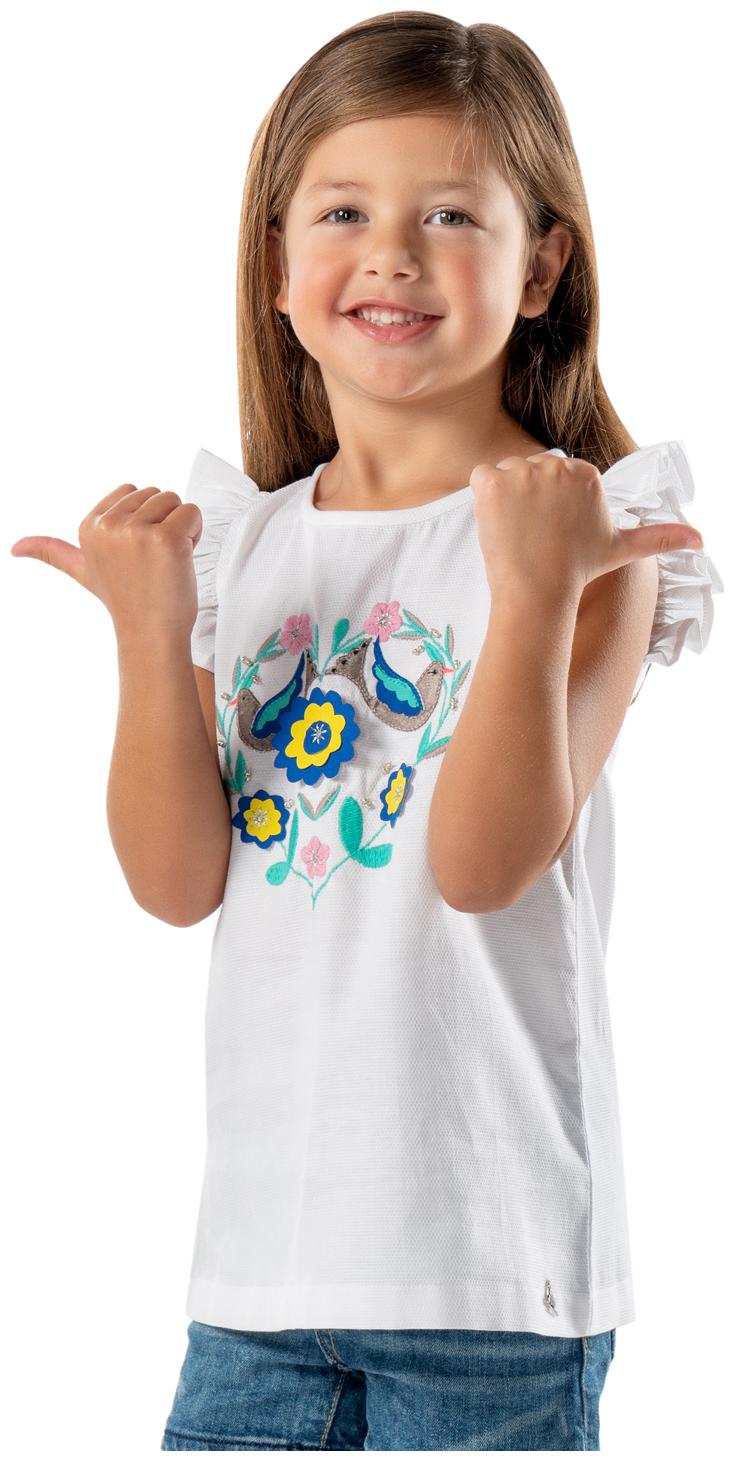 

Cherry Crumble By Nitt Hyman Girl Cotton Floral Top - White
