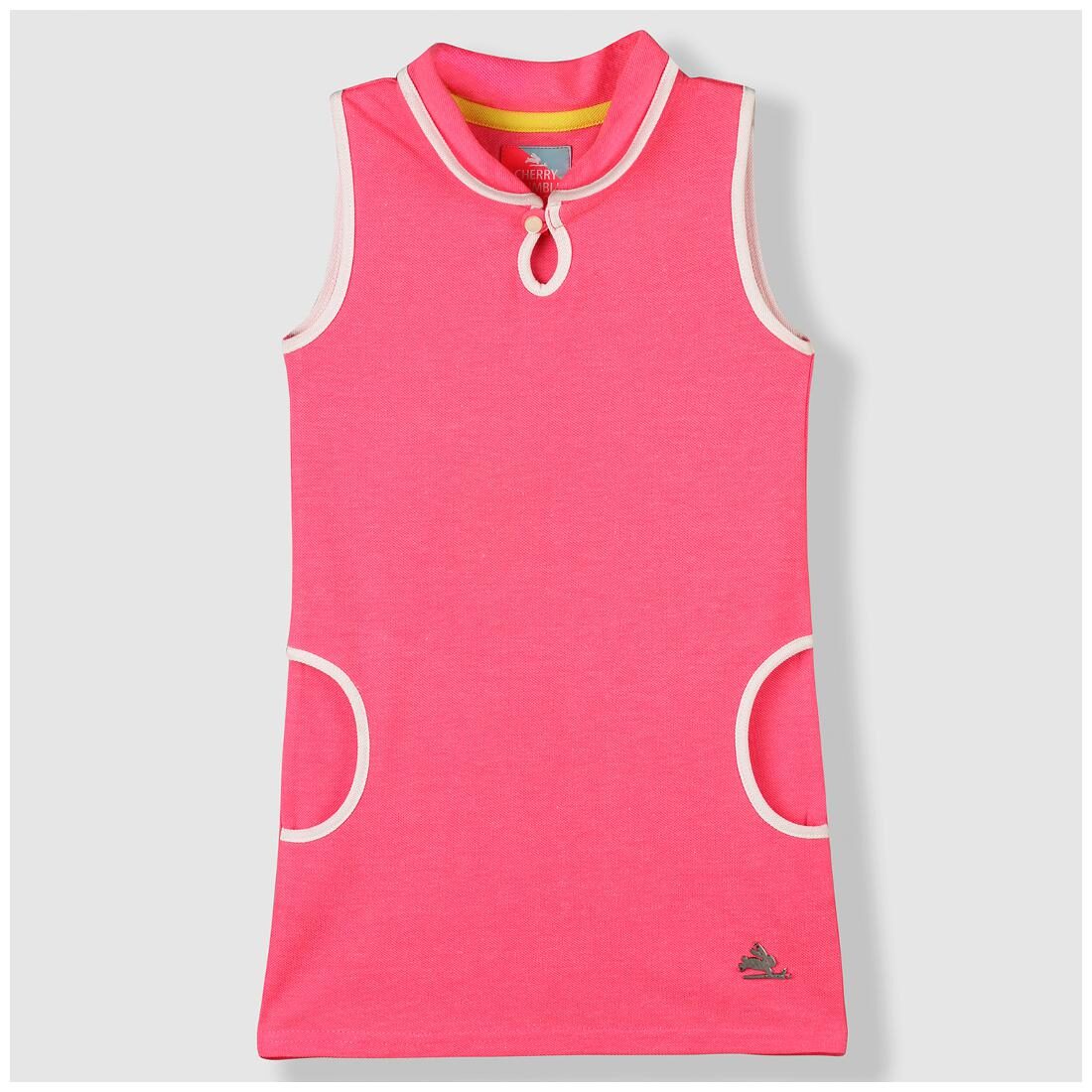 

Cherry Crumble By Nitt Hyman Pink Cotton Sleeveless Knee Length Collar Frock ( Pack of 1 )