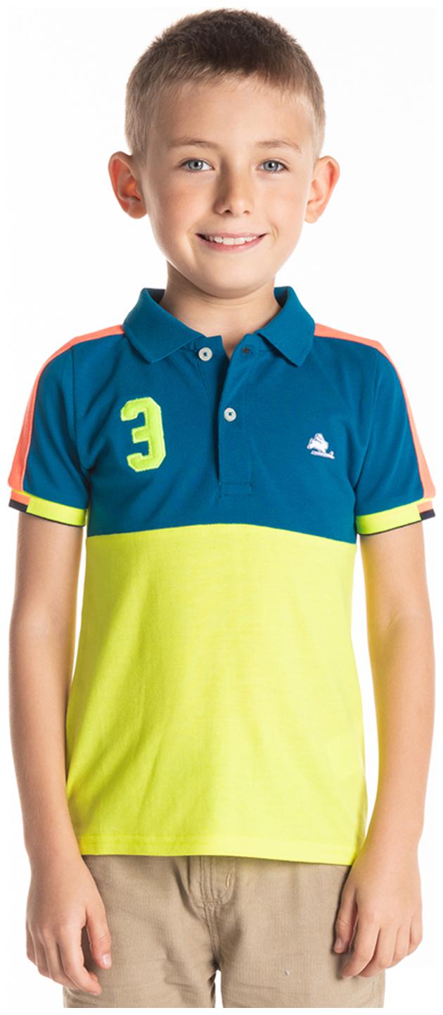 

Cherry Crumble By Nitt Hyman Boy Cotton Colorblocked T-shirt - Green Yellow