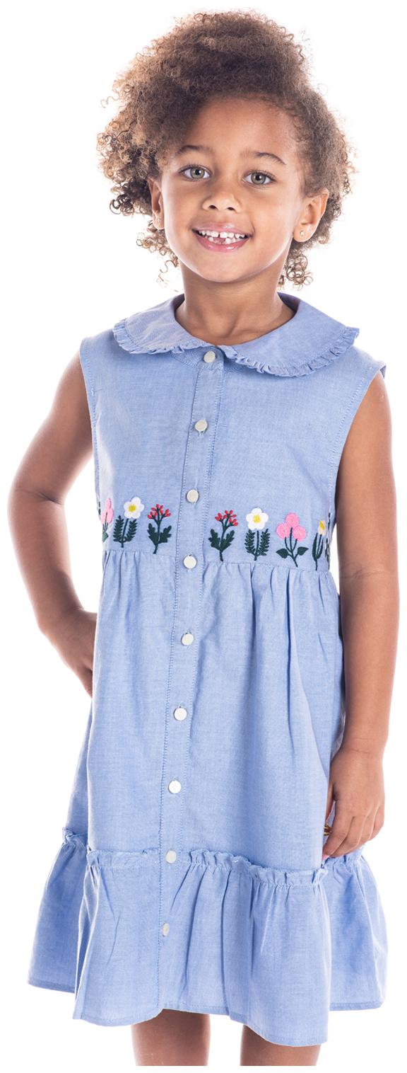 

Cherry Crumble By Nitt Hyman Baby girl Cotton Floral Princess frock - Blue