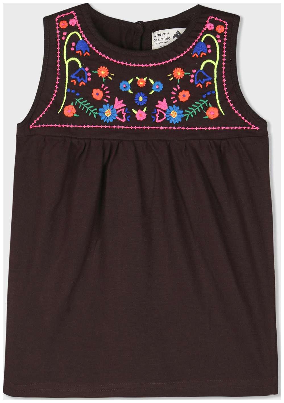 

Cherry Crumble By Nitt Hyman Girl Cotton Solid Top - Brown