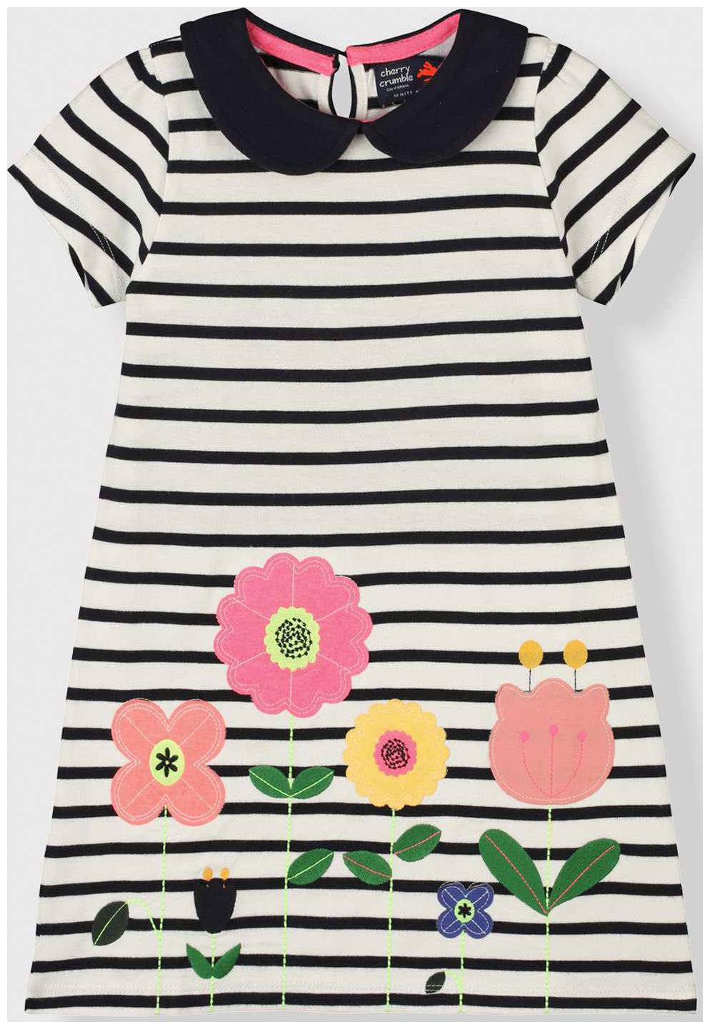 

Cherry Crumble By Nitt Hyman Multi Cotton Short Sleeves Knee Length Collar Frock ( Pack of 1 )