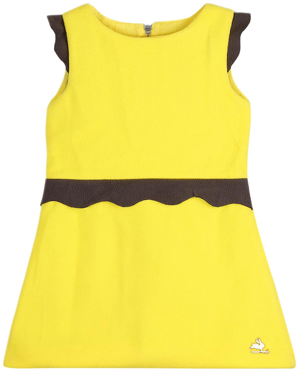 

Cherry Crumble By Nitt Hyman Baby girl Polyester Solid Princess frock - Yellow