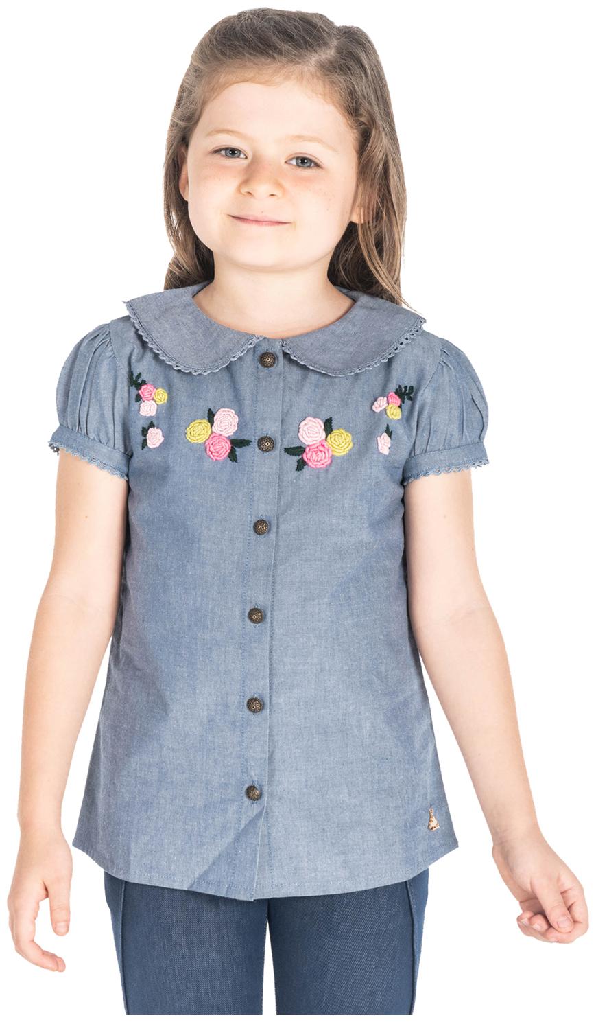 

Cherry Crumble By Nitt Hyman Cotton Printed Top for Baby Girl - Blue