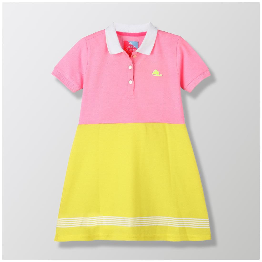 

Cherry Crumble By Nitt Hyman Multi Cotton Short Sleeves Knee Length Collar Frock ( Pack of 1 )