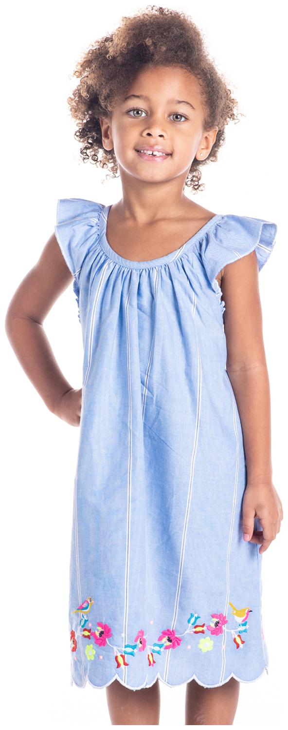 

Cherry Crumble By Nitt Hyman Blue Cotton Short Sleeves Knee Length Princess Frock ( Pack of 1 )