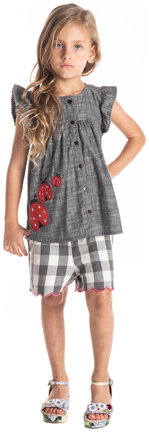 

Cherry Crumble By Nitt Hyman Cotton Solid Top for Baby Girl - Grey