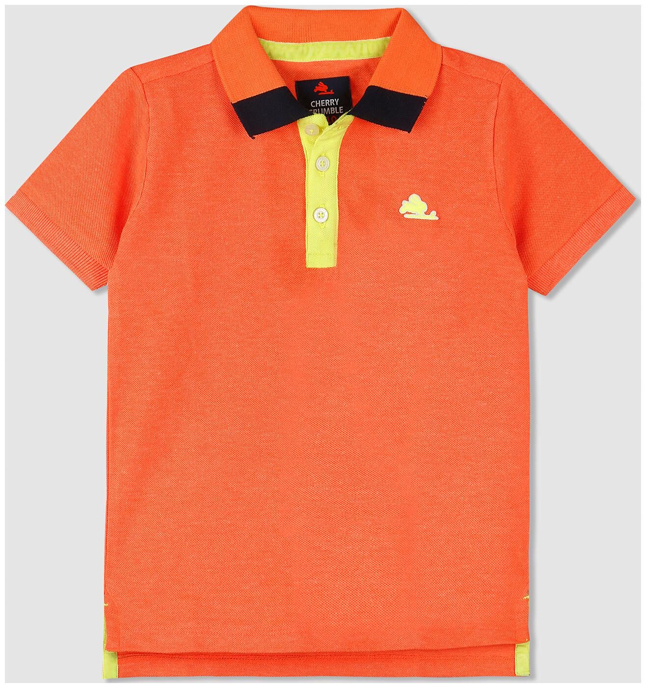 

Cherry Crumble By Nitt Hyman Cotton Solid T shirt for Baby Girl - Orange