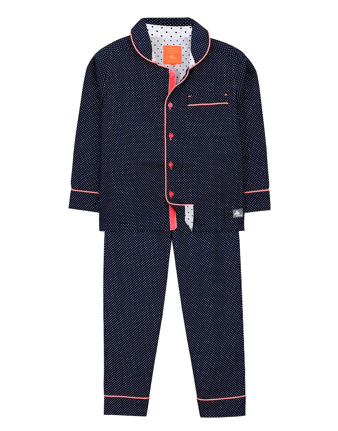 

Cherry Crumble By Nitt Hyman Cotton Solid Top Bottom Set - Blue