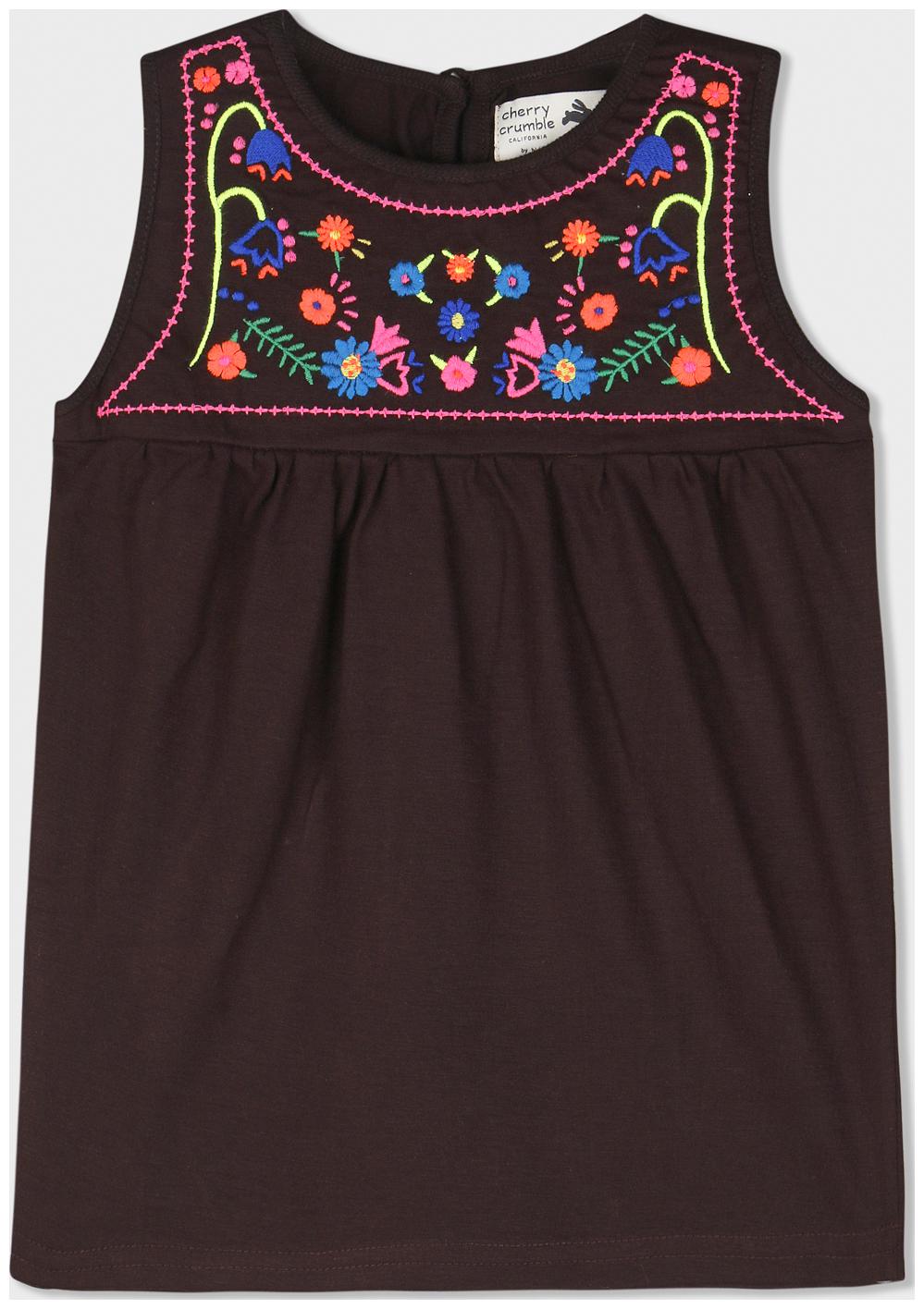 

Cherry Crumble By Nitt Hyman Cotton Solid Top for Baby Girl - Brown