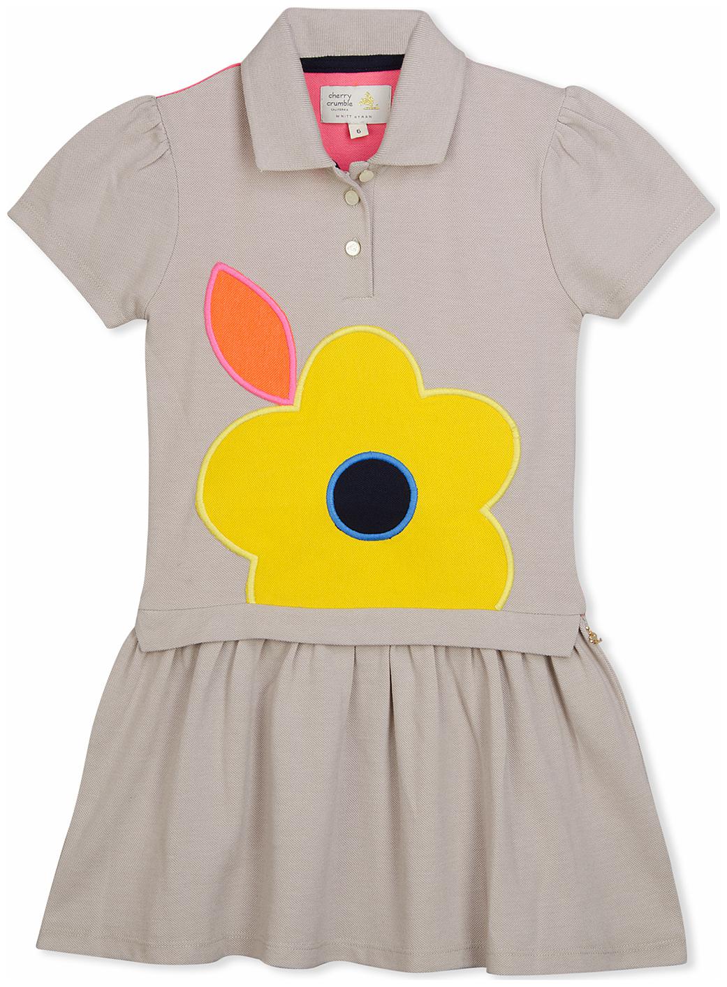 

Cherry Crumble By Nitt Hyman Baby girl Blended Floral Collar frock - Grey
