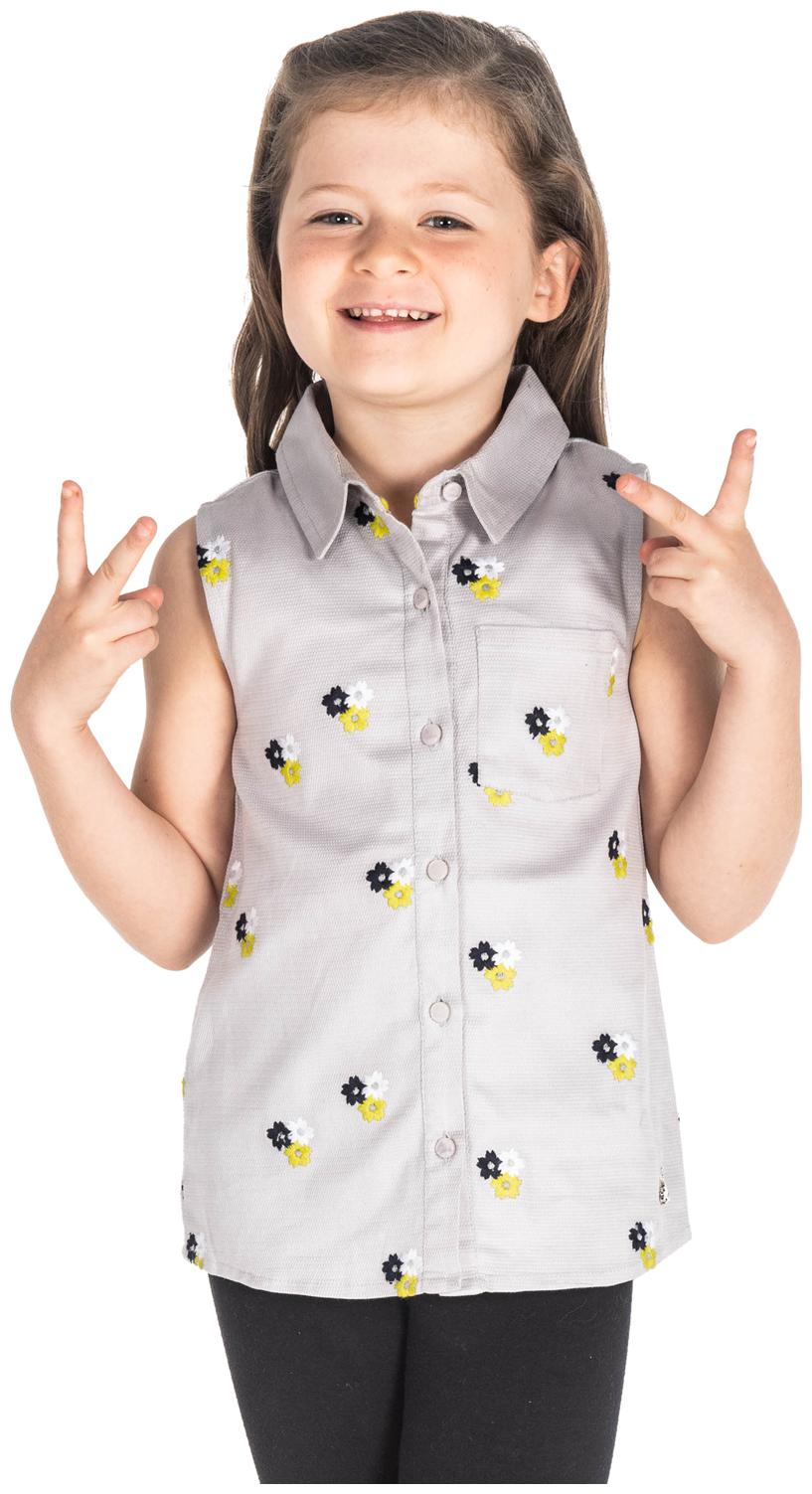 

Cherry Crumble By Nitt Hyman Cotton Printed Top for Baby Girl - Grey