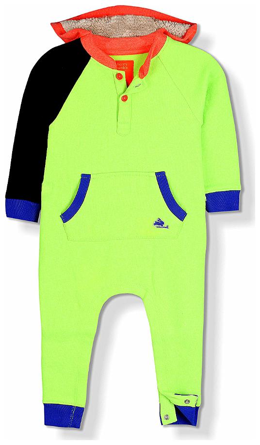 

Cherry Crumble Baby boy Polyester Solid Body suit - Green