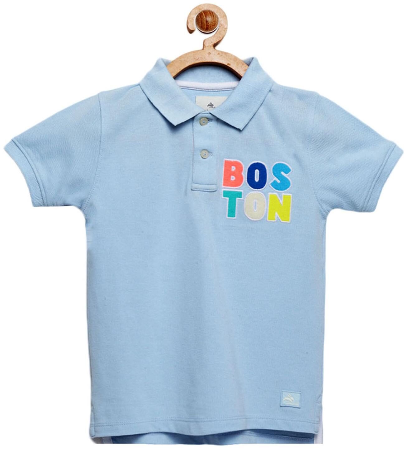 

Cherry Crumble By Nitt Hyman Poly cotton Printed T shirt for Baby Boy - Blue
