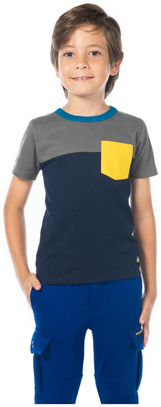 

Cherry Crumble By Nitt Hyman Cotton Colorblocked T shirt for Baby Boy - Blue