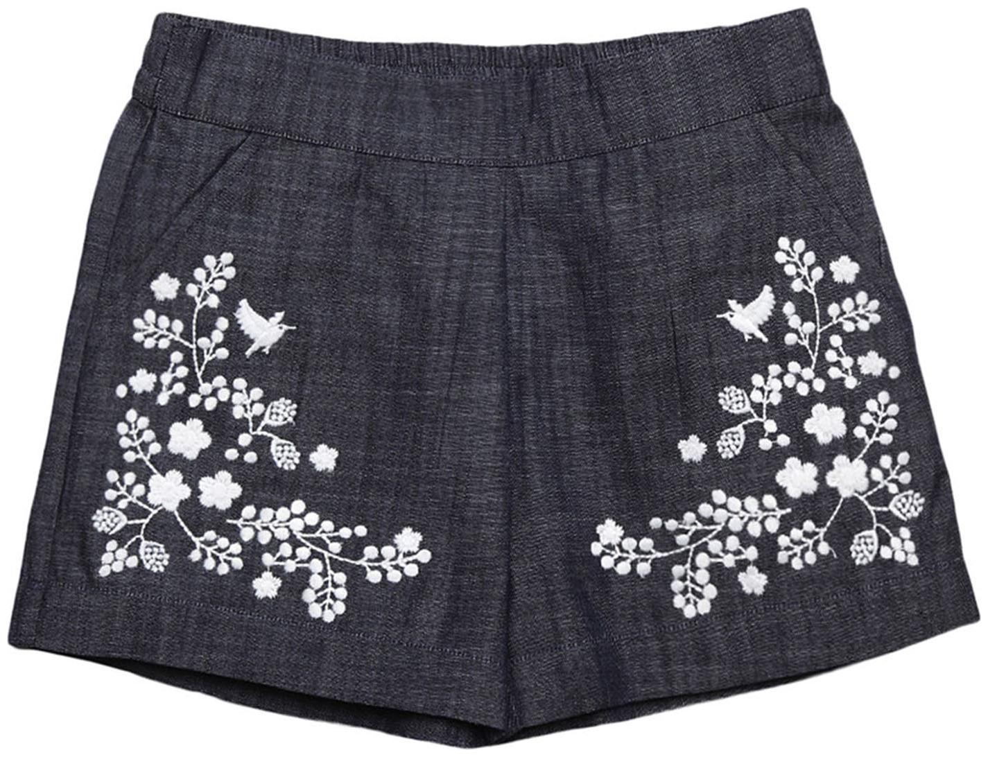 

Cherry Crumble By Nitt Hyman Girl Cotton Embroidered Regular shorts - Grey