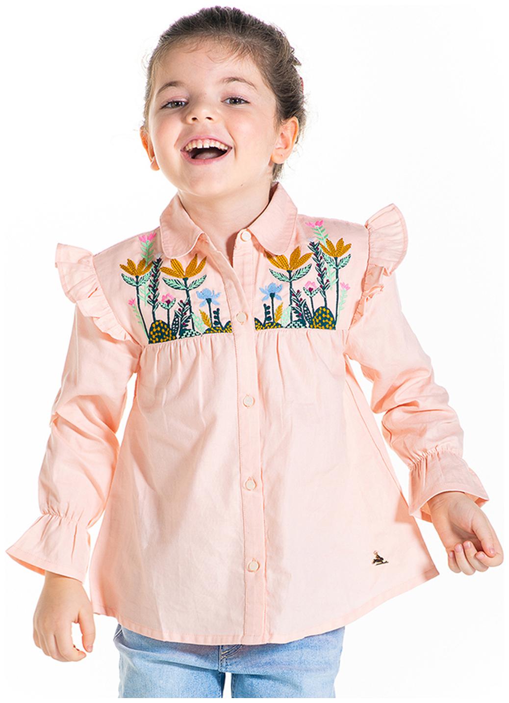 

Cherry Crumble By Nitt Hyman Cotton Blend Embroidered Pink Color Top For Girl