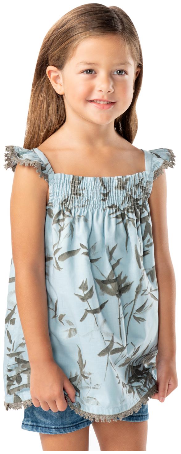 

Cherry Crumble By Nitt Hyman Girl Cotton Floral Top - Blue