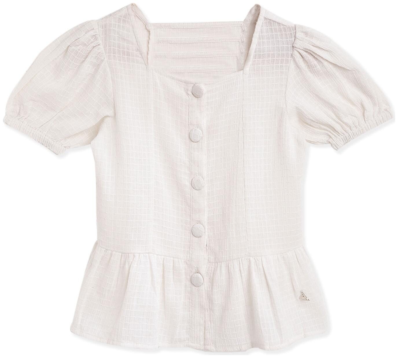 

Cherry Crumble By Nitt Hyman Girl Cotton Solid Top - White